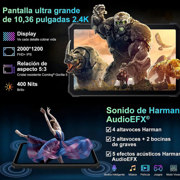 Tablet Blackview Active 8 Pro 10.36" 8/256 Gb 4g TABLET BLACKVIEW 8 PRO 4G 8/256 NEGRO