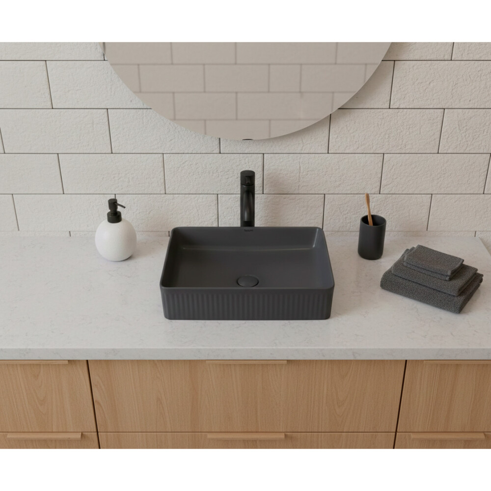 BACHA DE APOYO RECTANGULAR COLOR NEGRO MATE Bacha De Apoyo Rectangular Color Negro Mate