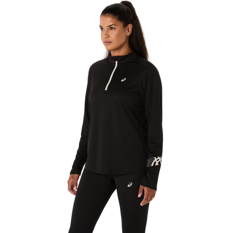 Polo Running Asics Icon 1/2 Zip Mujer Performance Black