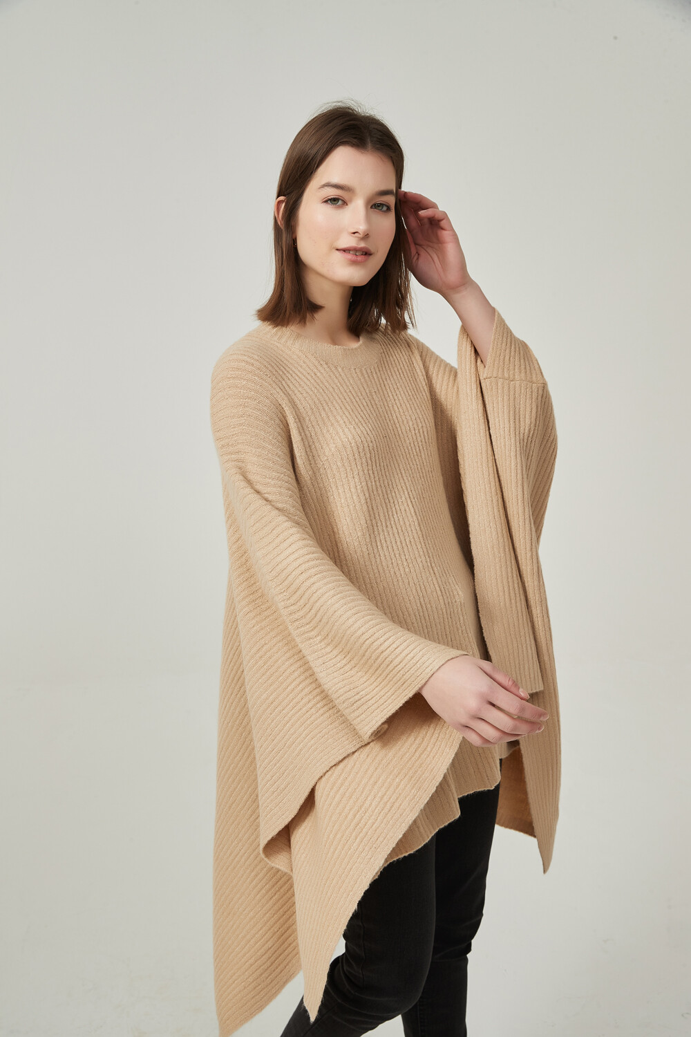 Poncho Teko Taupe Claro