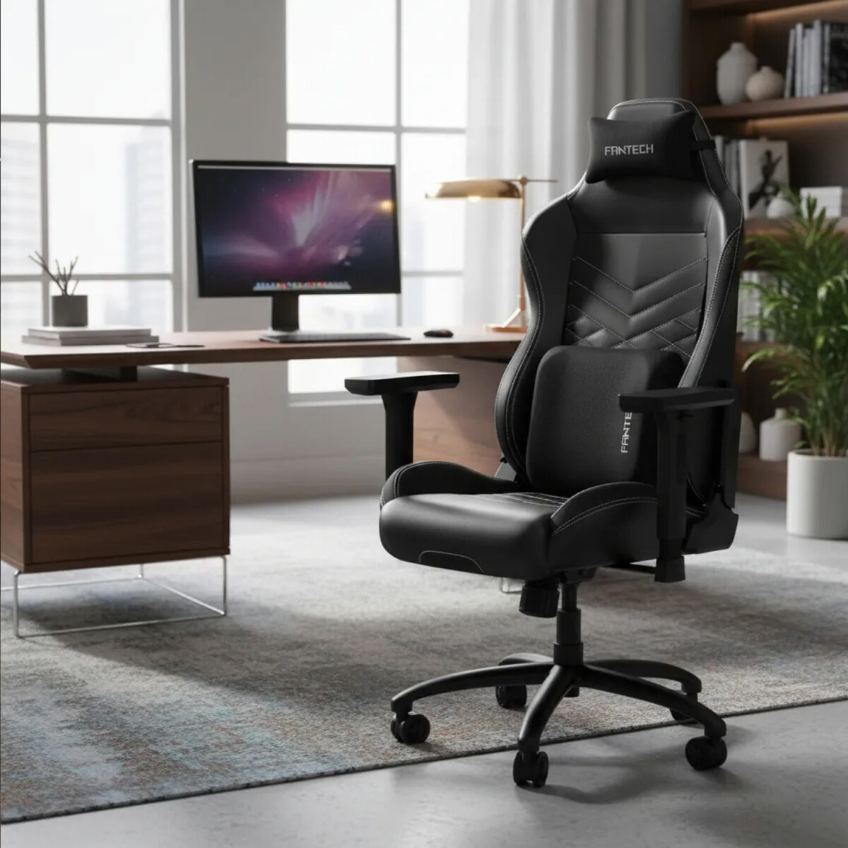 Silla Gamer Fantech Ergonómica Gc-192 150kg - NEGRO 