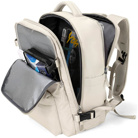 Mochila Viaje Carry On Impermeable Laptop Ejecutiva Beige