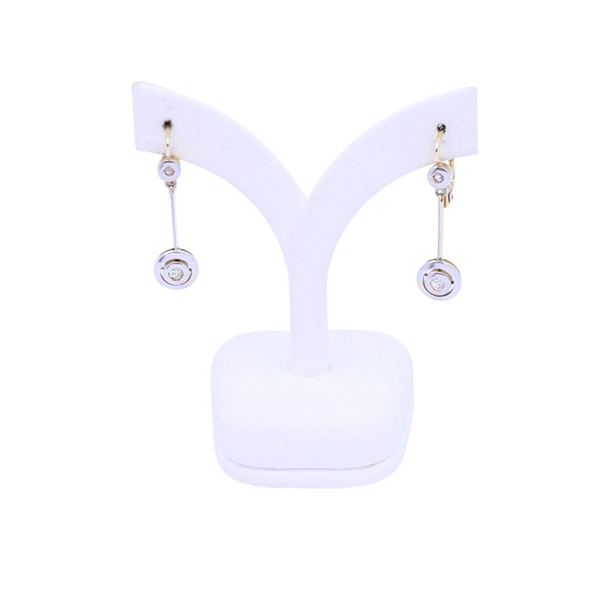 Caravanas antiguas oro 18 k con brillantes y diamantes 