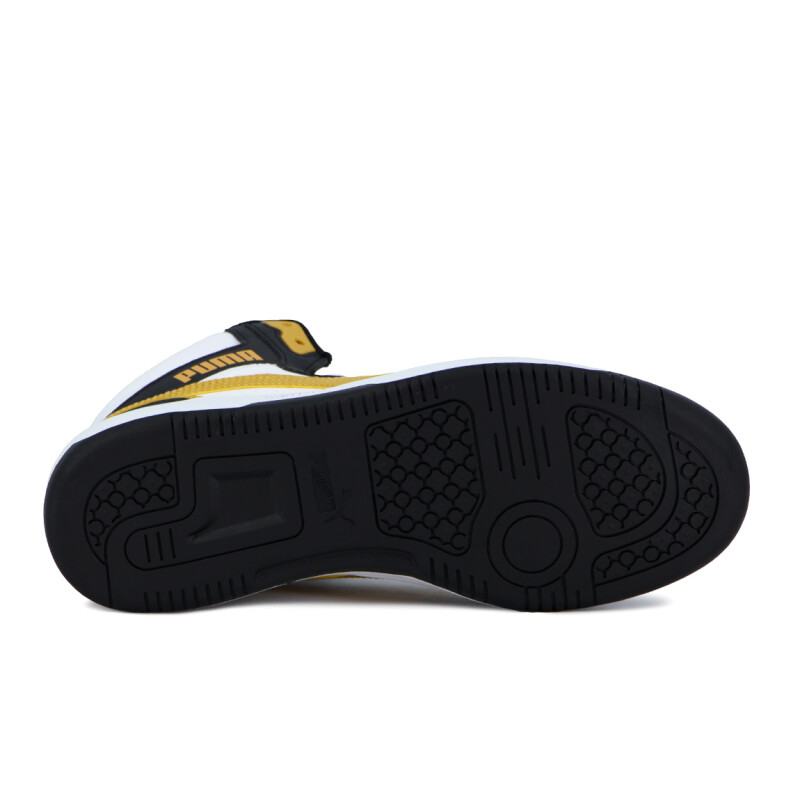 Championes Hombre Puma Rebound v6 Blanco-Mostaza
