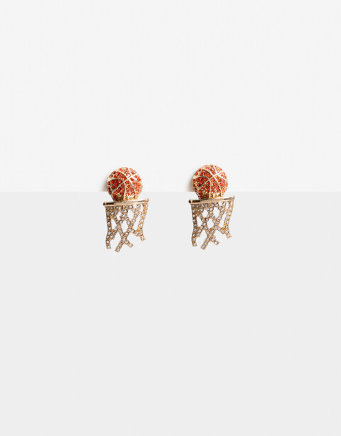 Aros Colgantes Cortos Color Aros Cortos Athletic Bling - Dorado