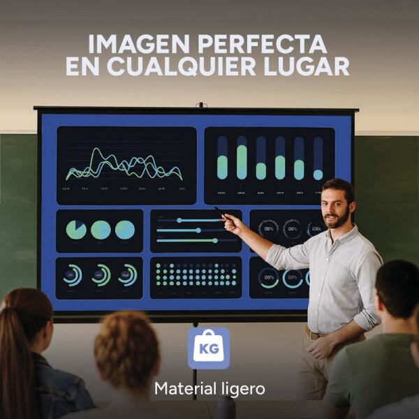 Pantalla De Proyección Con Trípode 100 Pulgadas HD 220cm largo x 120cm Variante Color Negro