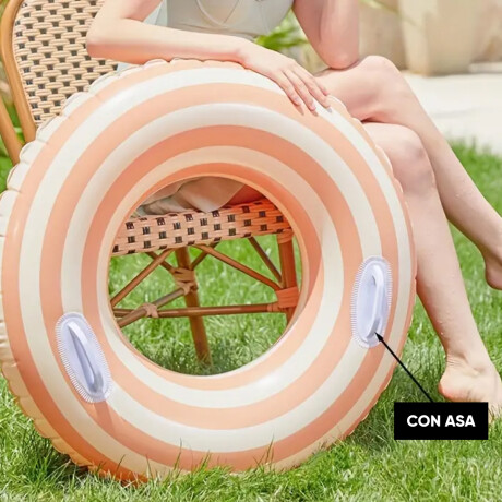 Flotador inflable rodondo a rayas Rosa