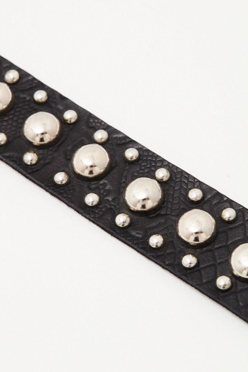 Pulsera Studs Cuero Negro
