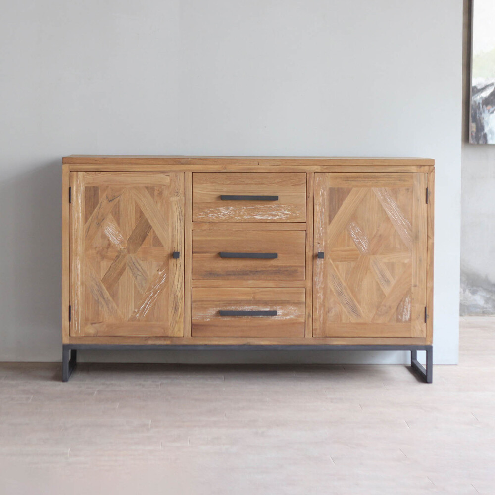 APARADOR MADERA-Y-METAL NATURAL-BEIGE DOMINIQUE