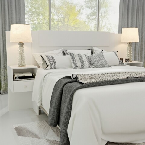 Juego de Dormitorio Ropero Antares 2 Puertas Corredizas Comoda Vega 4 Cajones y Respaldo Oslo - Blanco Juego de Dormitorio Ropero Antares 2 Puertas Corredizas Comoda Vega 4 Cajones y Respaldo Oslo - Blanco