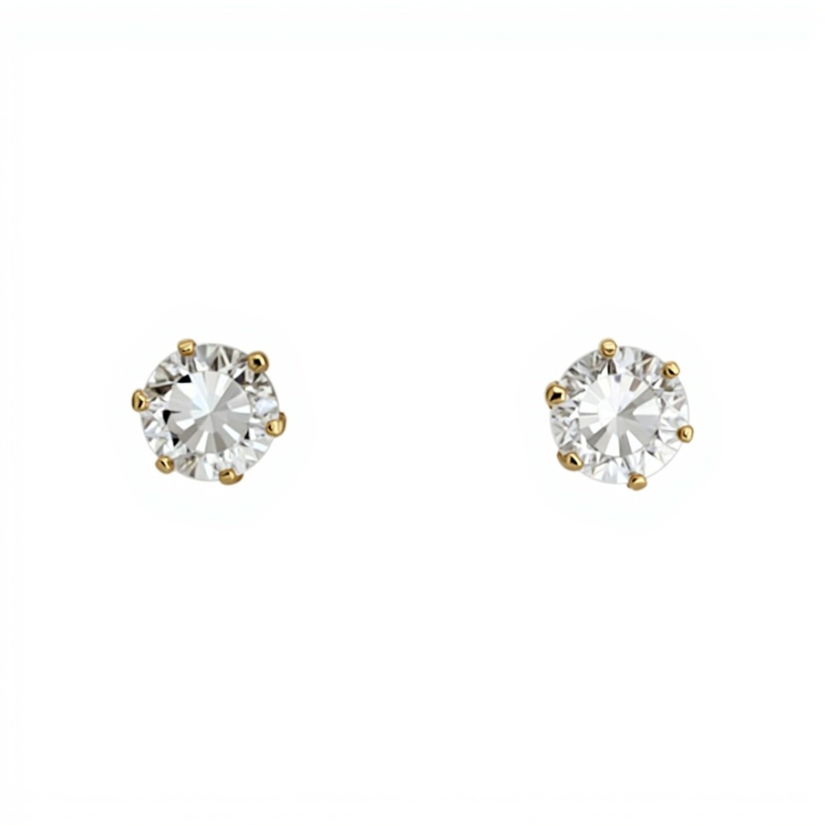 Caravanas Solitario oro- Oro bajo - Zirconia - CA8186 - conpiedra 