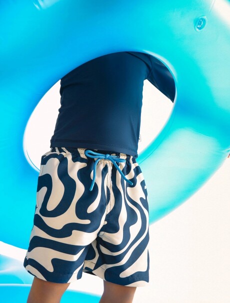 SHORT INFANTIL CON ESTAMPADO AZUL