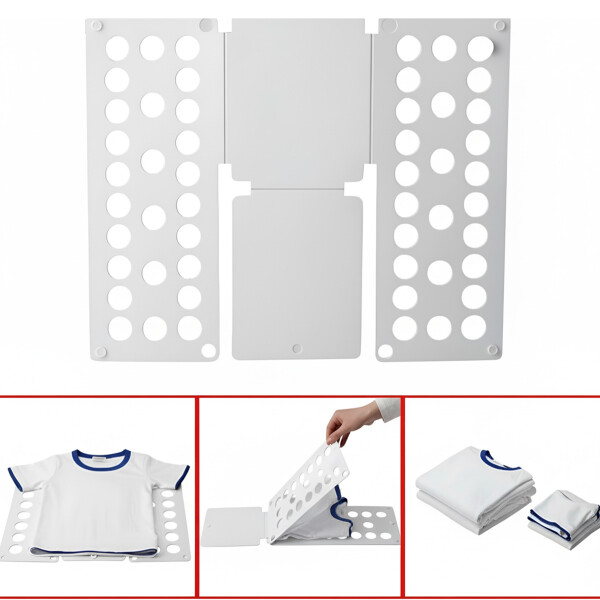 Tabla Plegable Para Doblar Ropa Tamaño Grande 57cm x 77Cm Color Blanco