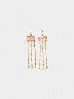 Pendientes Barras Con Piedra rosa