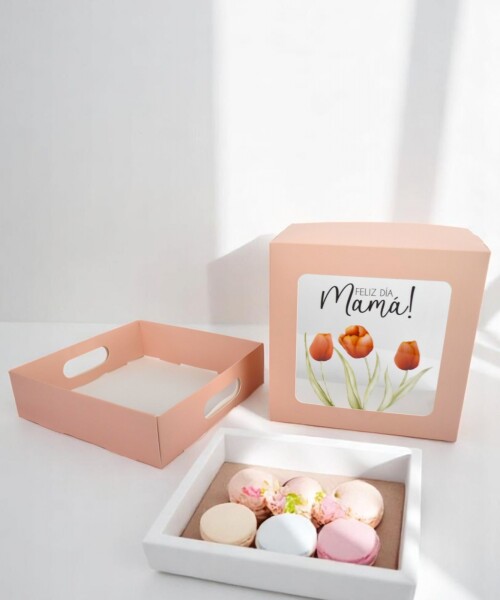 Caja 20x20x9,5 c/visor. MUY FELIZ DIA MADRE
