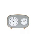 RELOJ DE MESA DOBLE HIERRO 33X23X7.5CM GRIS RELOJ DE MESA DOBLE HIERRO 33X23X7.5CM GRIS