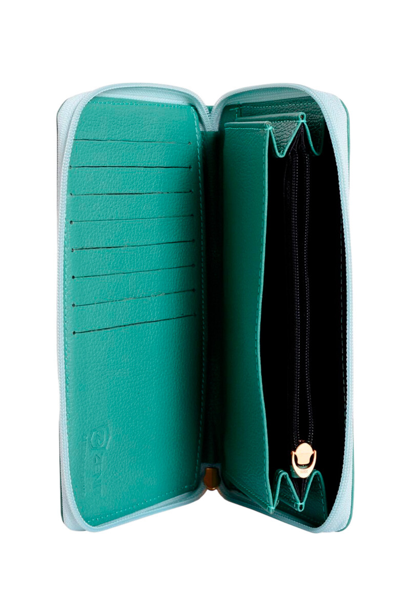 BILLETERA CUERO MUJER VERDE AGUA BILLETERA CUERO MUJER VERDE AGUA