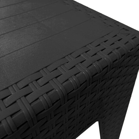 Mesa Ratona Auxiliar Jardín Patio Rattan Exterior UV Negro