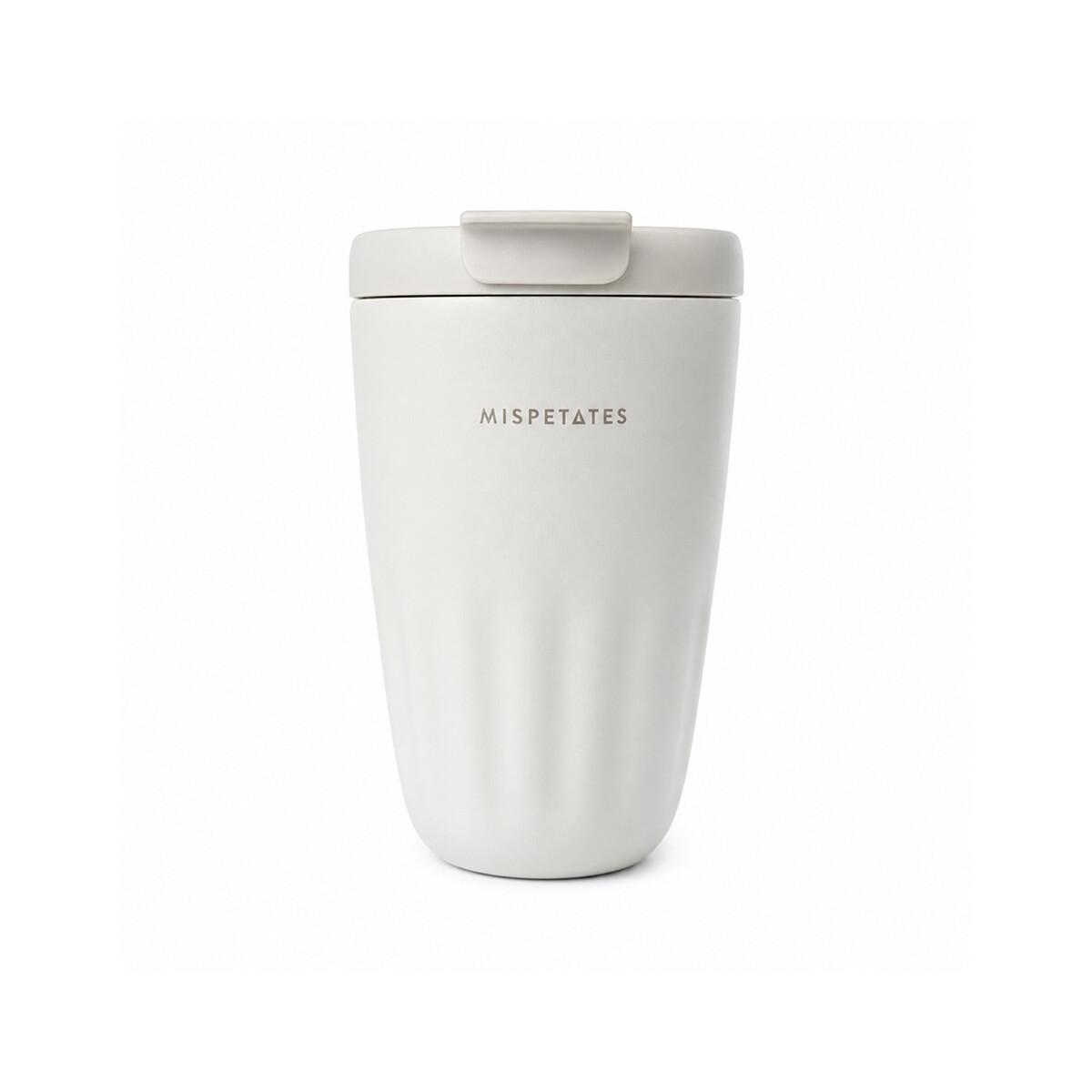 Vaso térmico acanalado con tapa 450ml - Blanco 