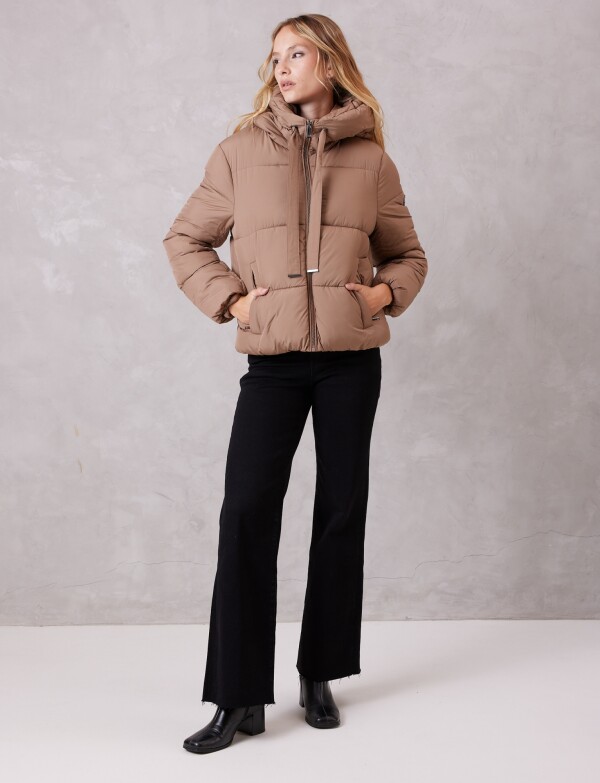 Campera Abrigo Crop TOSTADO