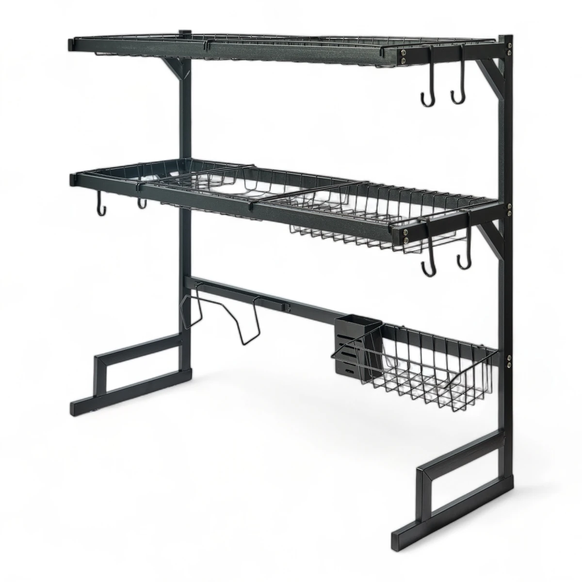 Escurridor Sobre Pileta Grande 85cm 2 Niveles Negro 