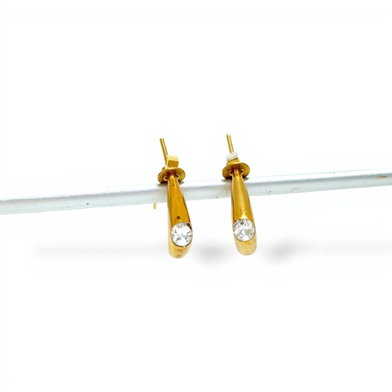 Caravanas oro bombe - Oro bajo - Zirconia- CA8018 conpiedra