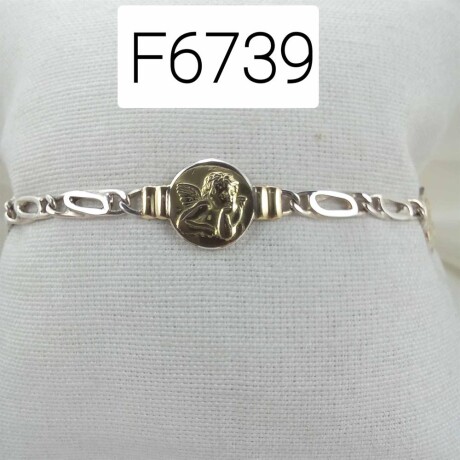 Pulsera religiosa de plata 925 con 3 medallas del Angel San Rafael en double de oro 18k. Pulsera religiosa de plata 925 con 3 medallas del Angel San Rafael en double de oro 18k.