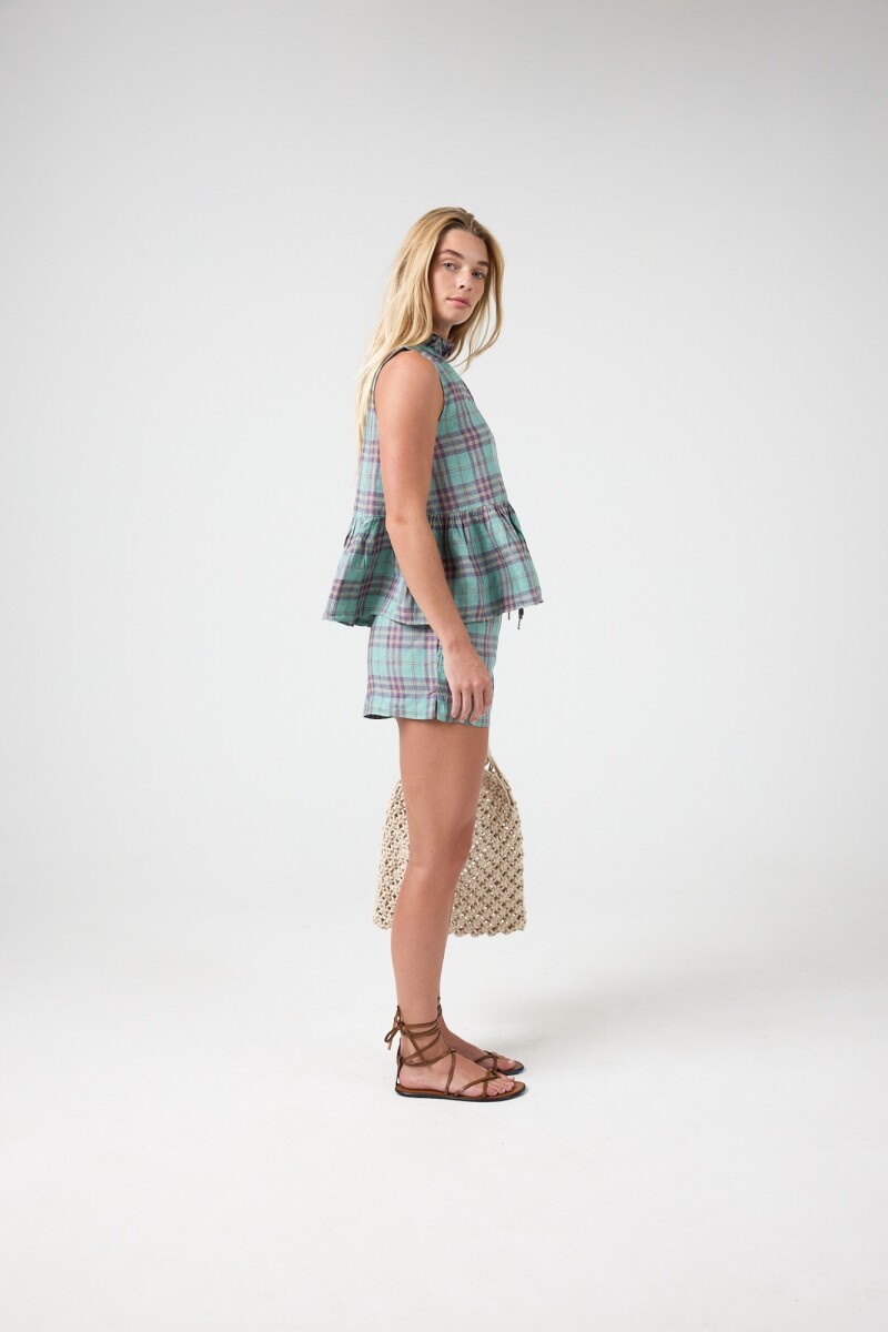 SHORT DE LINO IRIS Turquesa