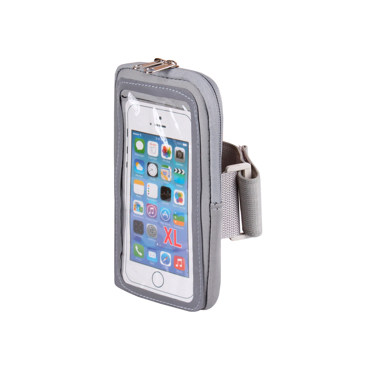 Brazalete estuche para celulares de 6.5" color gris 