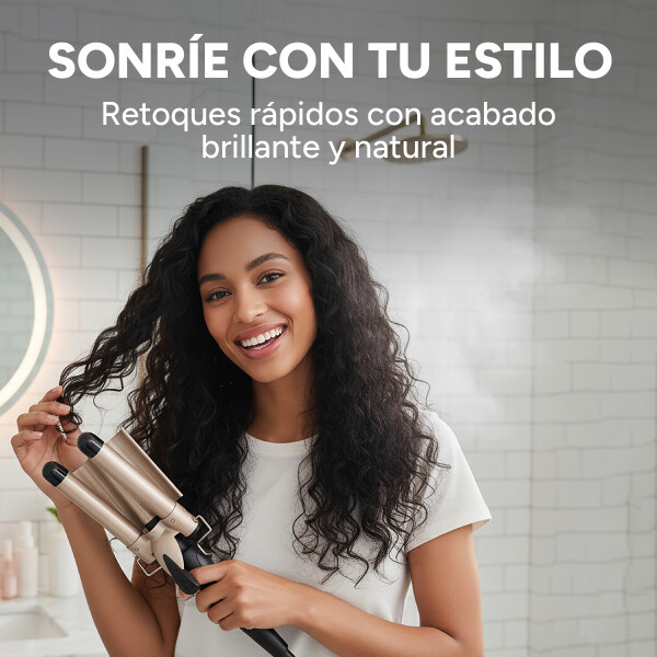 Set 2 En 1 Buclera Triple Barril + Cepillo Alisador Plancha Set 2 En 1 Buclera Triple Barril + Cepillo Alisador Plancha