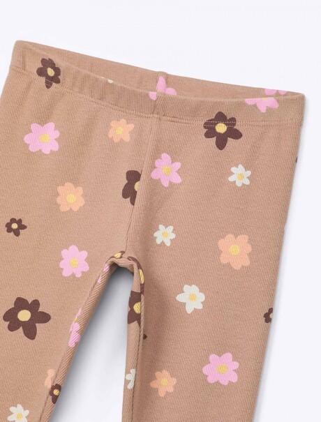 CALZA INFANTIL ESTAMPADA BEIGE