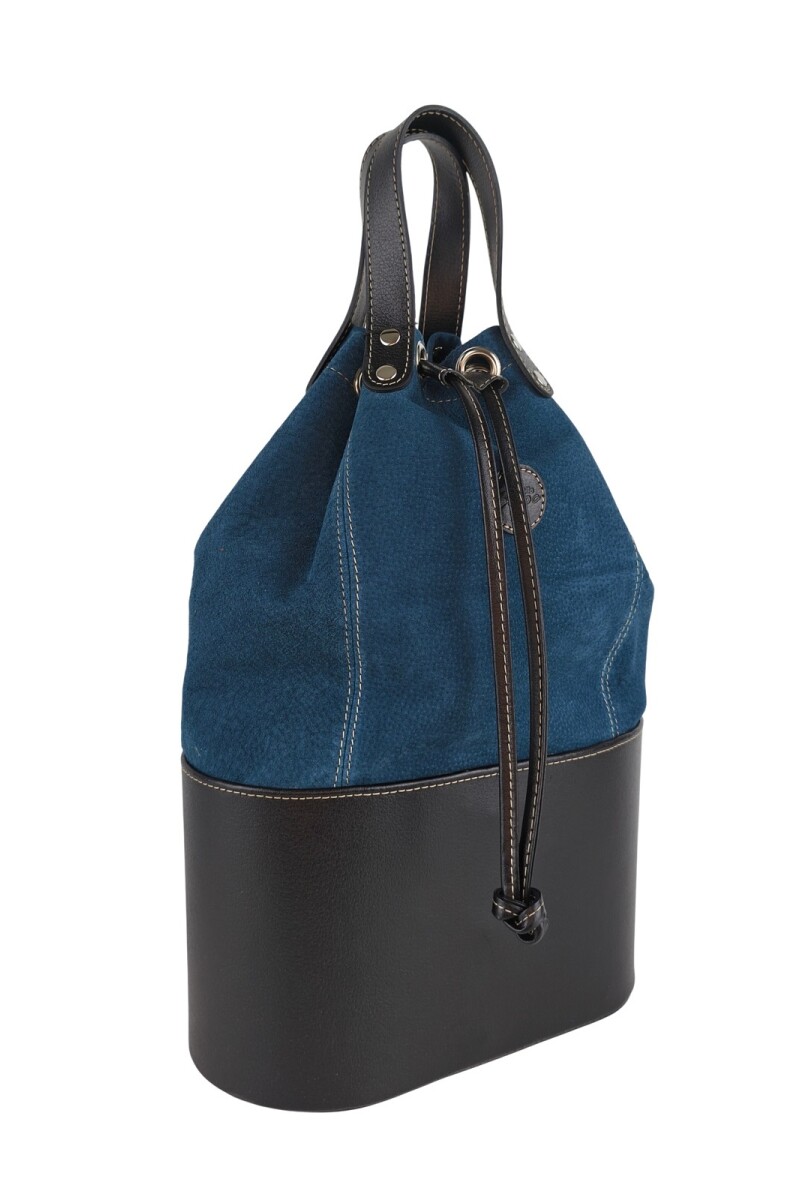 Matera bolso con división en cuero Azul