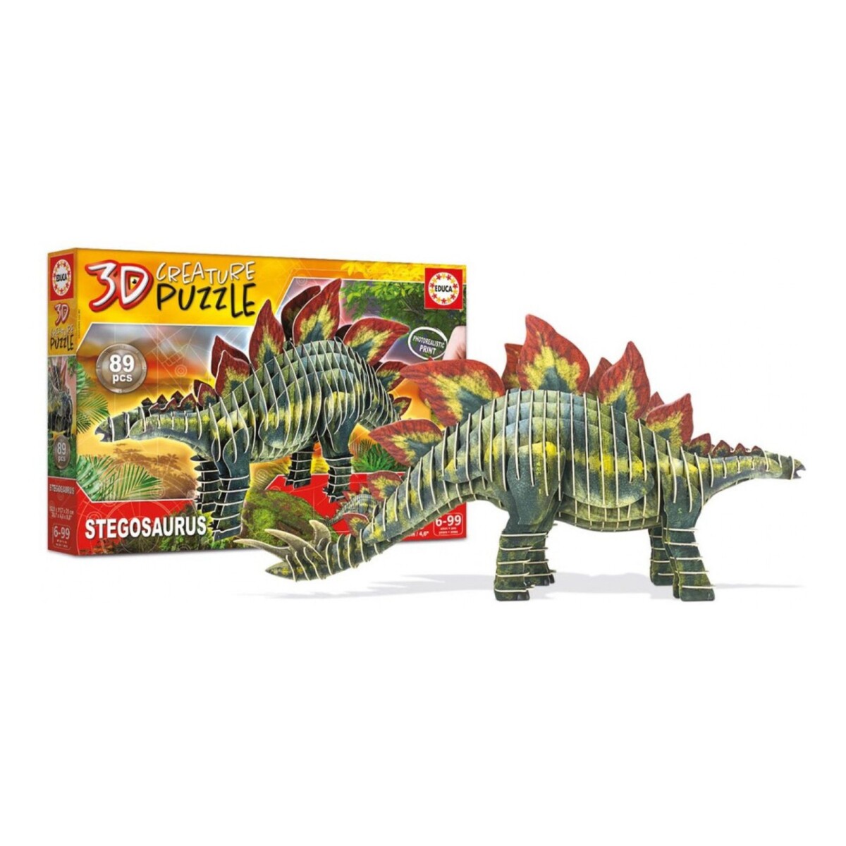 Puzzle Dinosaurio Stegosaurus 3d Rompecabezas Educa Niños 