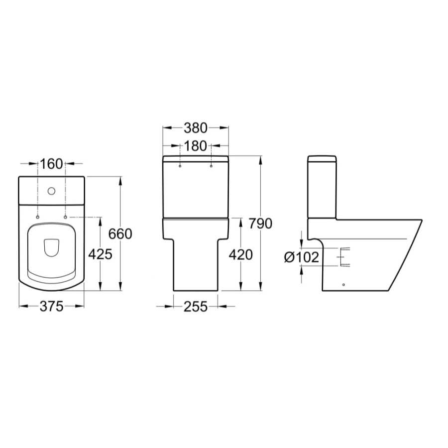 Depósito para Inodoro Largo Hall 3/6L Depósito para Inodoro Largo Hall 3/6L
