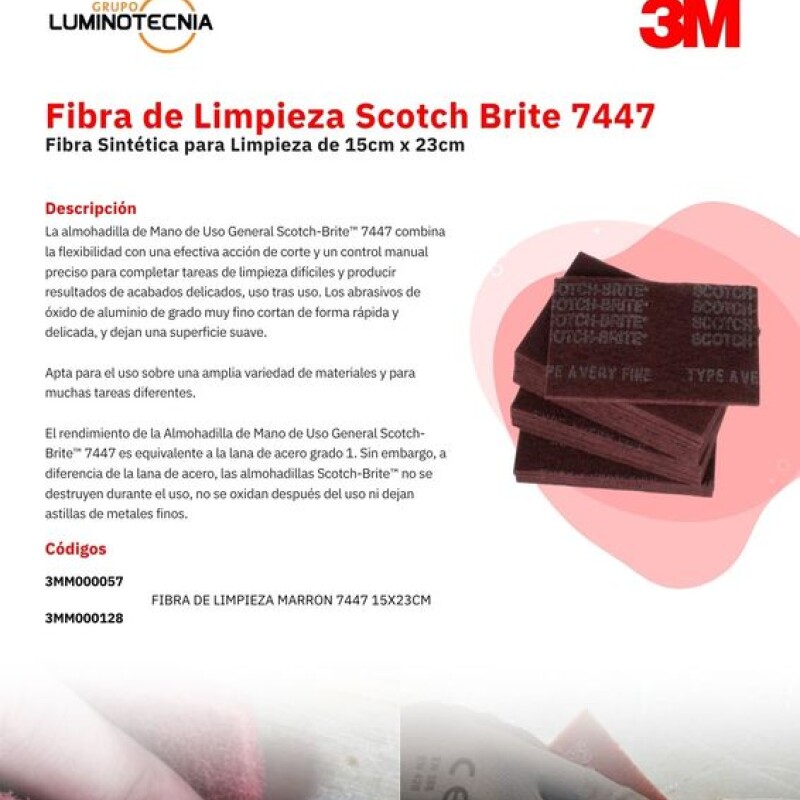 FIBRA DE LIMPIEZA MARRON 7447 150mm x 230mm - 3M FIBRA DE LIMPIEZA MARRON 7447 150mm x 230mm - 3M