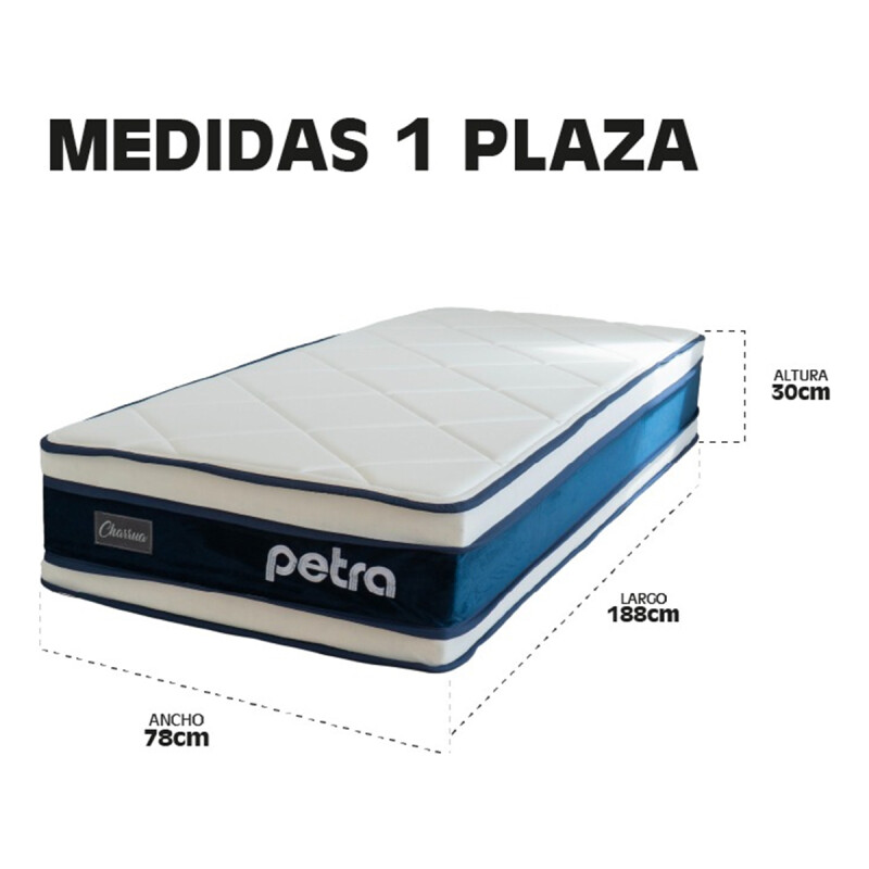 Colchon Espuma 1 Plaza Petra Charrua 78x188cm 30cm Alto 150kg Colchon Espuma 1 Plaza Petra Charrua 78x188cm 30cm Alto 150kg
