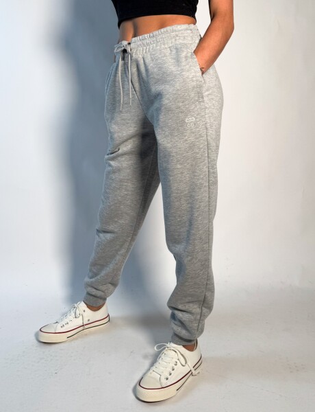 Jogger de algodon con puño Gaia Gris Melange