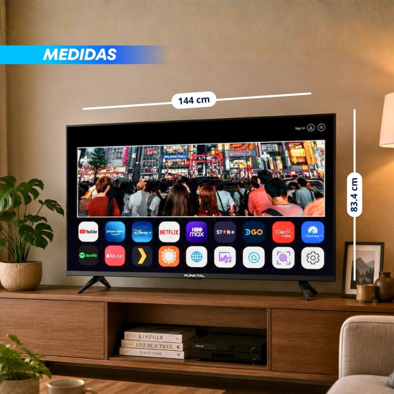 SMART TV PUNKTAL 65" UHD 4K - PK65W4K Negro