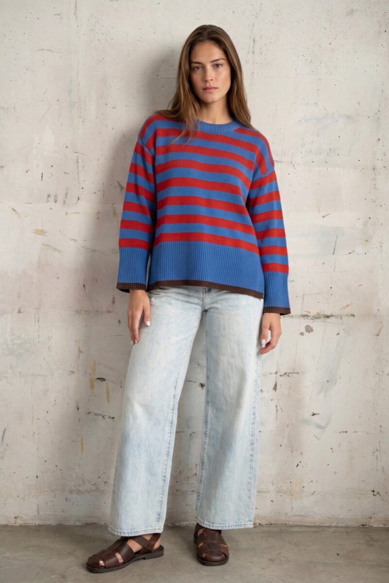 Sweater Rayado Rojo