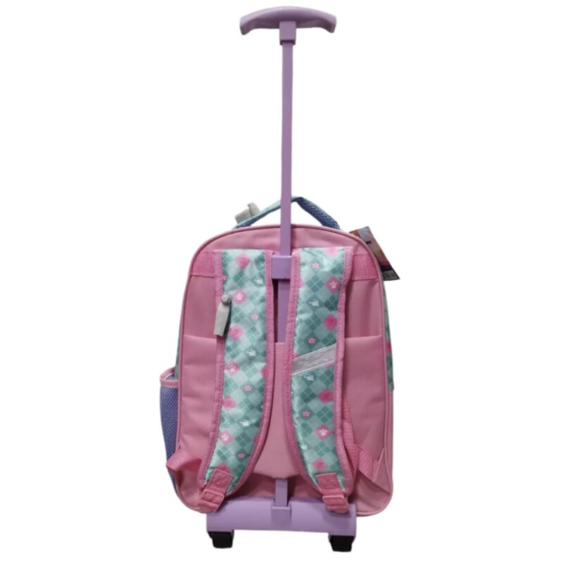 Mochila Nickelodeon 3D Con Carro 40x30x14 Cm Para Niñas Uso Escolar Diario Lila