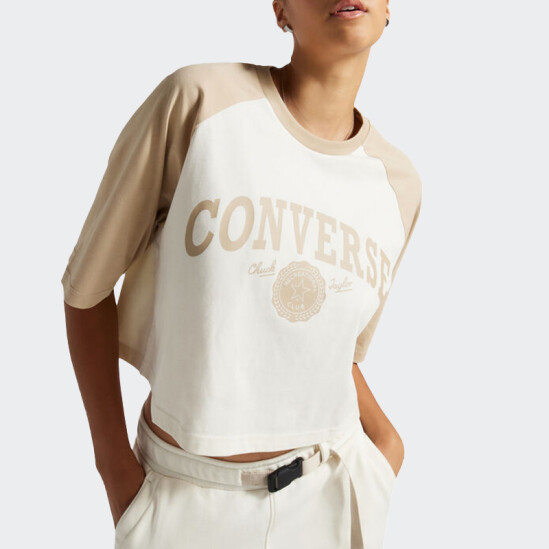 Remera Converse Retro Chuck Cropped Tee Off White