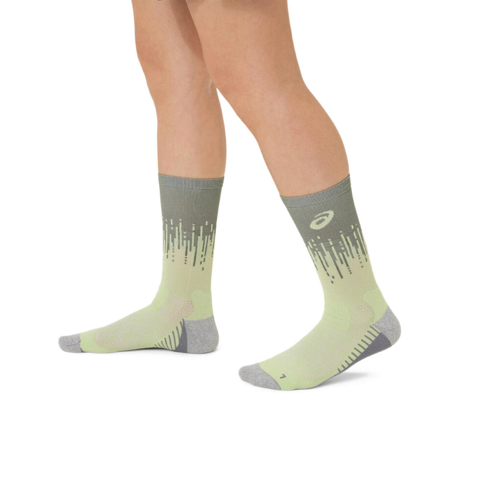 Medias Running Performance Run Sock Crew Unisex Monument Blue/whisper Green