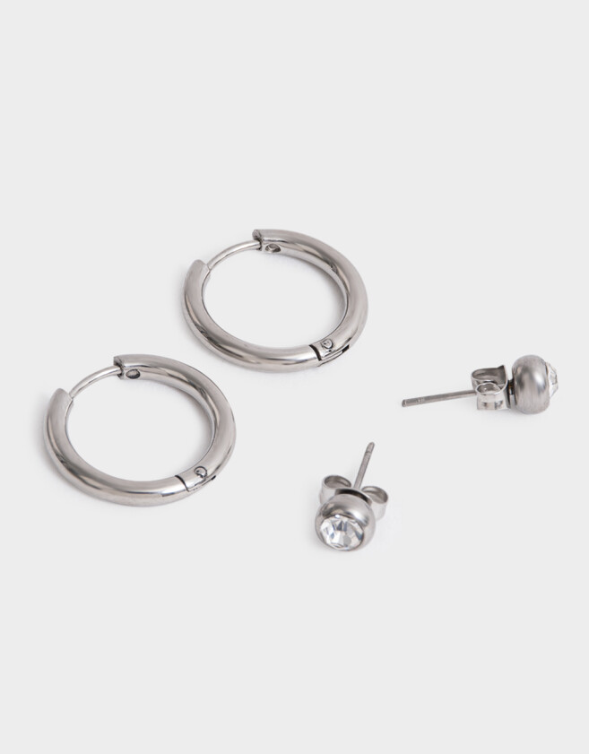 Aros Sets Acero quirúrgico Set De Aros De Acero Quirúrgico - Plateado