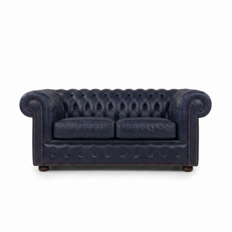 Sofá Chesterfield Novo - Cuero Básico - 2 cuerpos Negro - (Preventa)