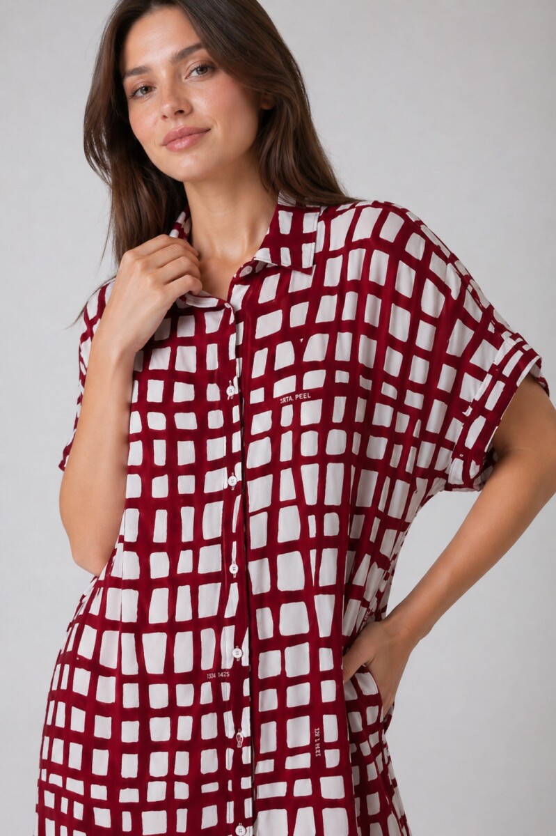 Vestido Camisero Pupa - Estampado Brorgoña 