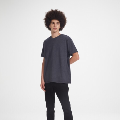 CAMISETA MM MASC PRETO MESCLA
