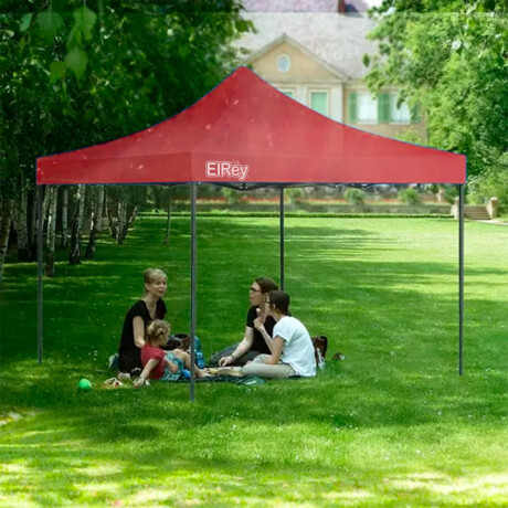 Gazebo 2x2mt Toldo Carpa Uv30 Impermeable Resistente Rojo