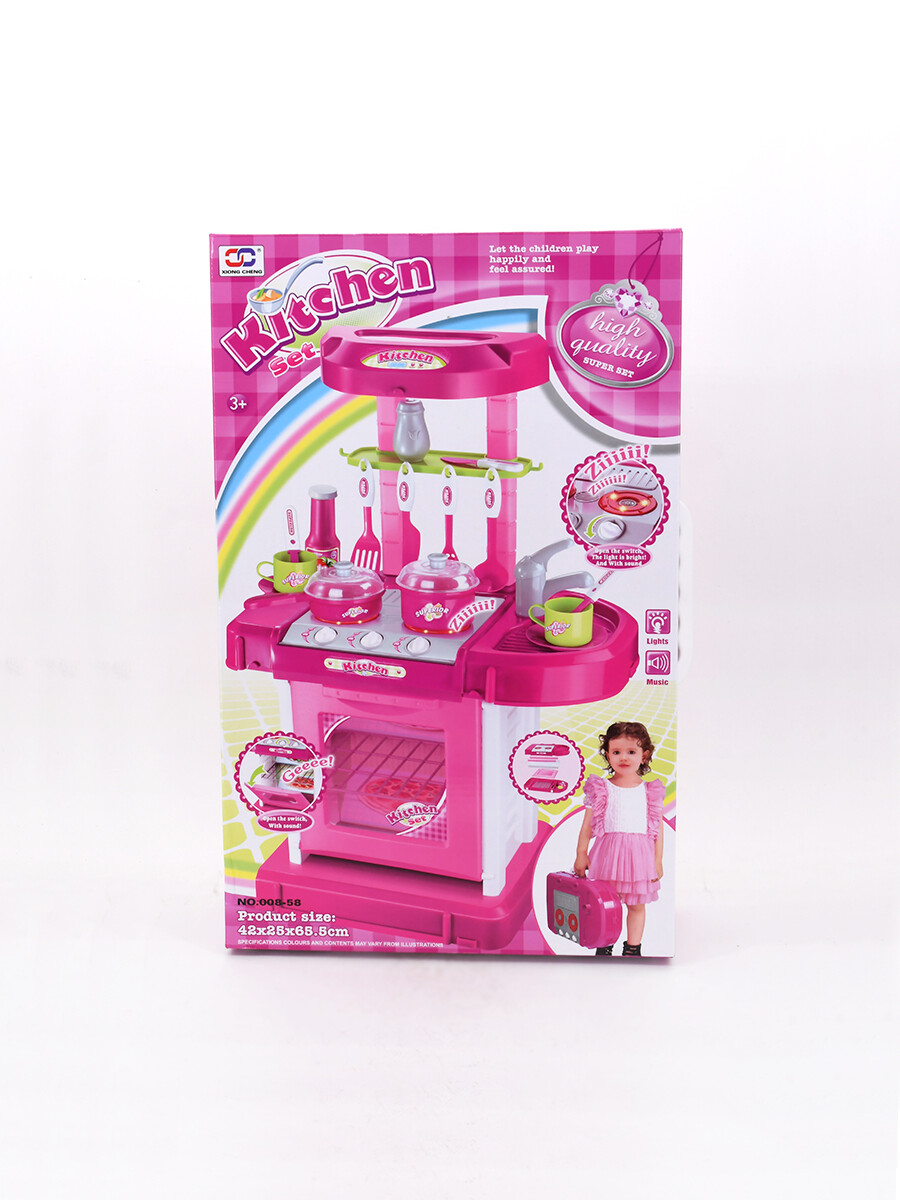 COCINA BIG CHEF CON ACCESORIOS - ROSADO 