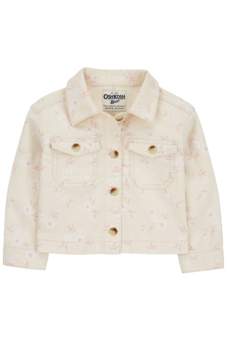 Campera jean diseño floral. Talles 2-5T Sin color