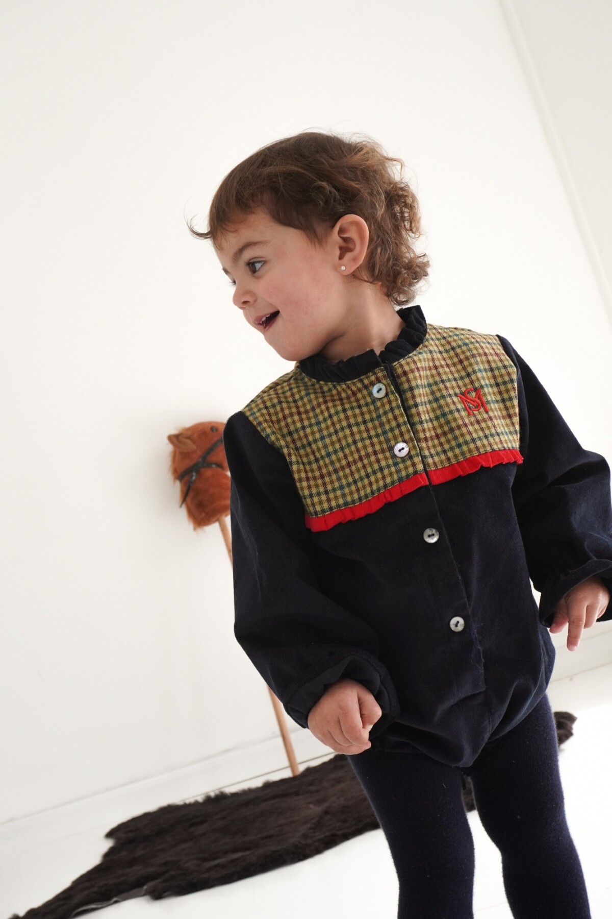 Body Suit Gurí Azul / Tweed Amarillo